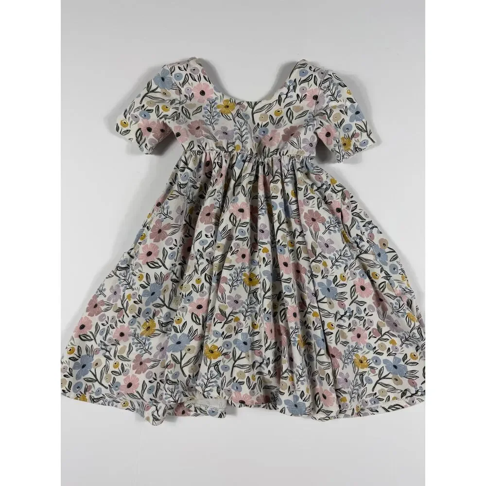 Remie Girl Floral Blossom Short Sleeve Twirl Dress Size 4